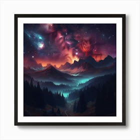 Galaxy Landscape 8 Art Print