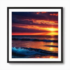 Sunset Over The Ocean 114 Art Print