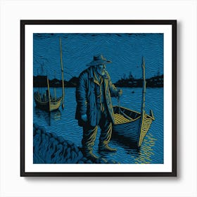 Old Fisherman Art Print