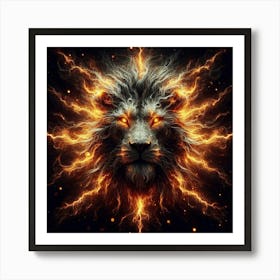 Fire Lion 2 Art Print