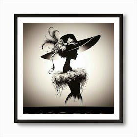 Silhouette of an elegant woman 5 Art Print