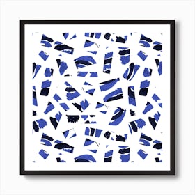 Abstract Cutouts Blue Black Art Print