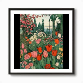 Tulips In The Garden 5 Art Print