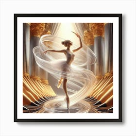 Ballerina In A Ballroom Art Print