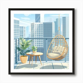 Balcony With Swing Chair 6 Art Print