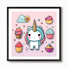 Cute Unicorn 82 Art Print