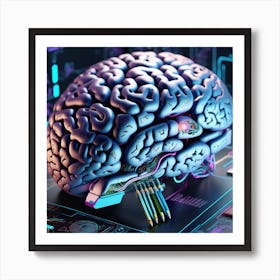 Brain On A Circuit Board 101 Art Print