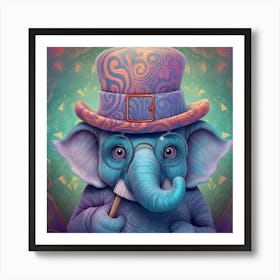 Psychedelic Elephant Art Print