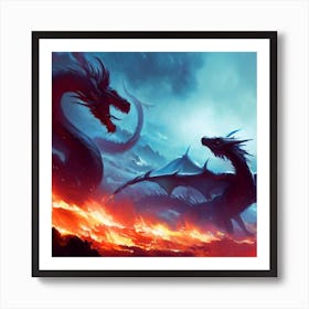 Dragons In The Sky Art Print