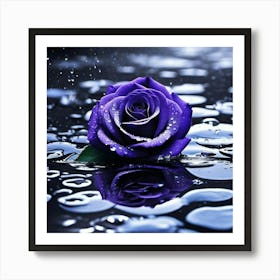 Purple Rose In Water Art Print