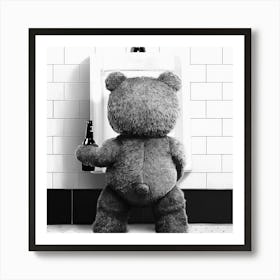 Ted Teddy Bear Toilet 1 Art Print