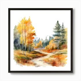 Watercolor Autumn Forest 9 Art Print