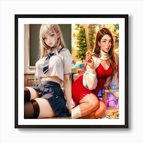 Two Anime Girls 2 Art Print