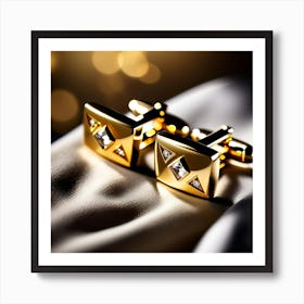 Gold Cufflinks Art Print