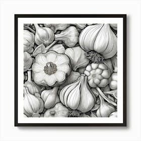 Garlic Drawing By Person Art Print