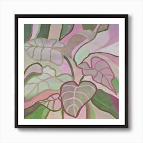 The leaves are pink and green Art Print