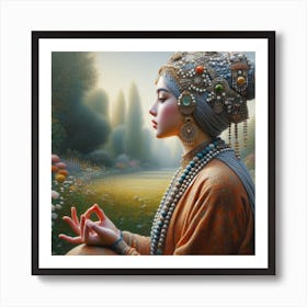 Meditating Woman 7 Art Print