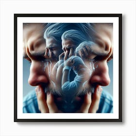 Man With Pain And Sadness Art Print