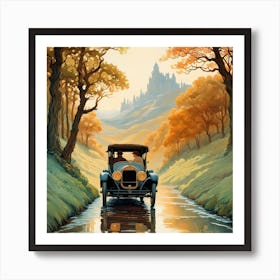 Car On The Road 2 Art Print