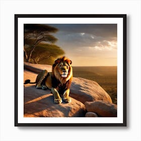 Lion At Sunset 8 Art Print