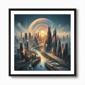 Futuristic Cityscape Art Print