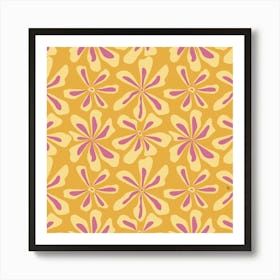 Vintage Funky Flowers Art Print