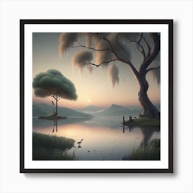 Tree In The Water 1 Art Print