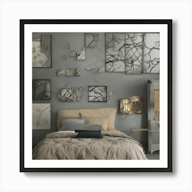 Bedroom With Mirrors Art Print