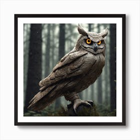 Owl In The Forest 116 Art Print