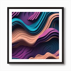 Abstract Wavy Pattern Art Print