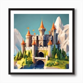 Low Poly Castle Art Print