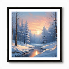 Serene Winter Scene Art Print