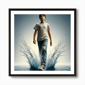 Boy In The Water Art Print