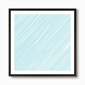 Blue Striped Pattern Art Print