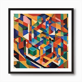 Abstract Cubes Art Print