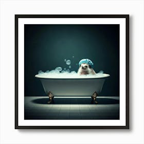 Hedgehog In A bubble Bath Affiche