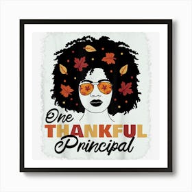 One Thankful Principal Afro African American Thanksgiving Art Print