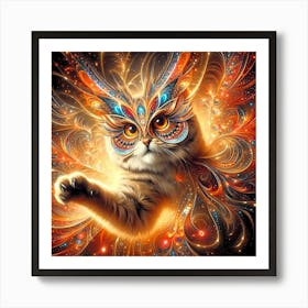 Feline Cat Creative Artwork Illustration 58 Art Print