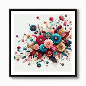 Floral Bouquet Png 1 Art Print