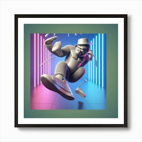 Gorilla dancing Art Print