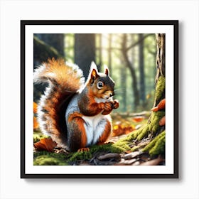 Squirrel In The Forest 367 Art Print