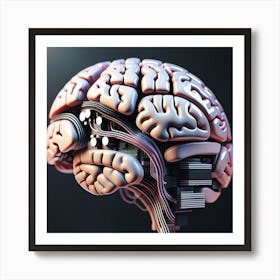 3d Rendering Of A Human Brain 1 Art Print