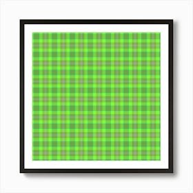 Green Plaid Fabric 8 Art Print