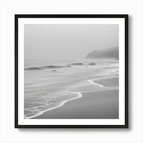 Black And White Beach Art Print