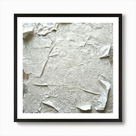 Abstract Art Featuring A Crumpled White Sheet Surface Rich With Texture Showcasing Wrinkles And Cre (4) Art Print