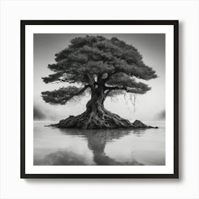 Lone Tree In Water Art Print