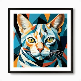 Geometric Cat 2 Art Print