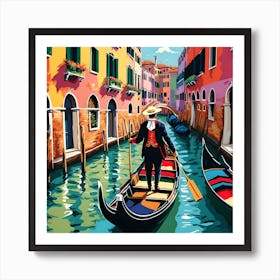 VENICE GONDOLIER Art Print