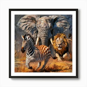 Majestic Trio in Impasto Art Print