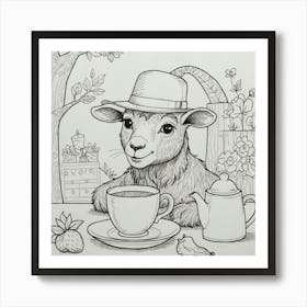 Goat In A Hat 2 Art Print